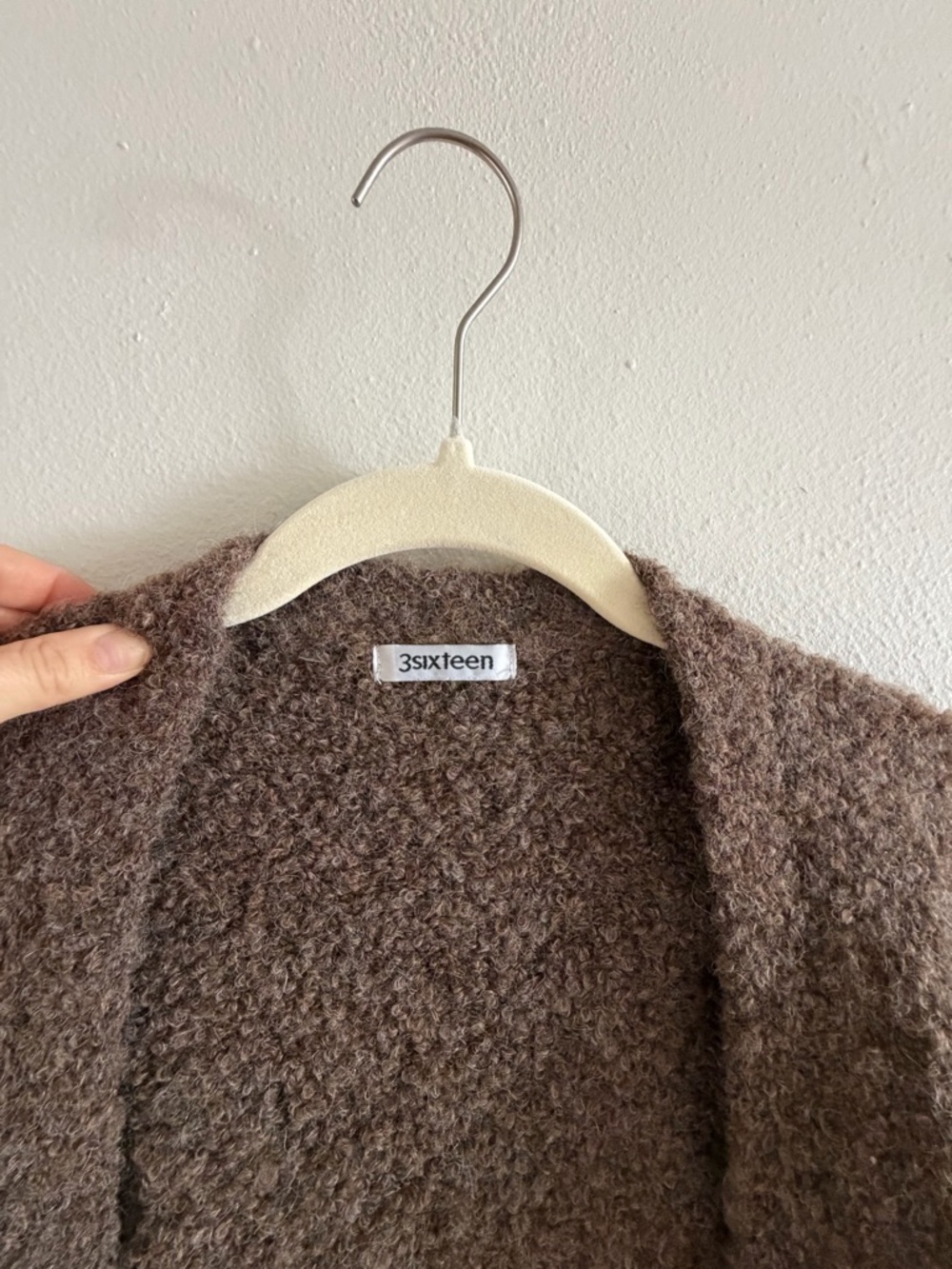 3sixteen Boucle Alpaca V-Neck Cardigan - Picture 2 of 5